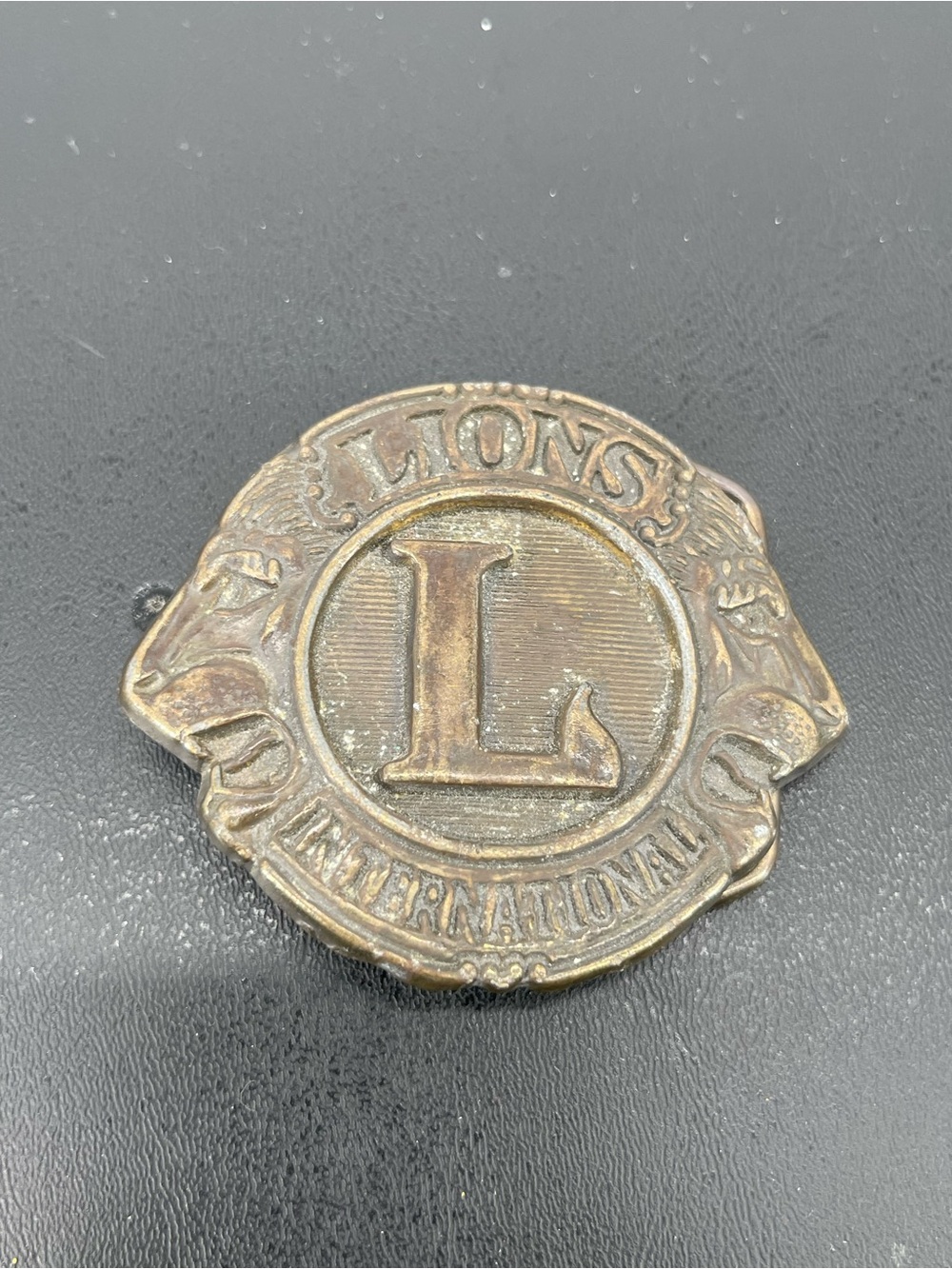 Lions International Brass Lion Belt Buckle